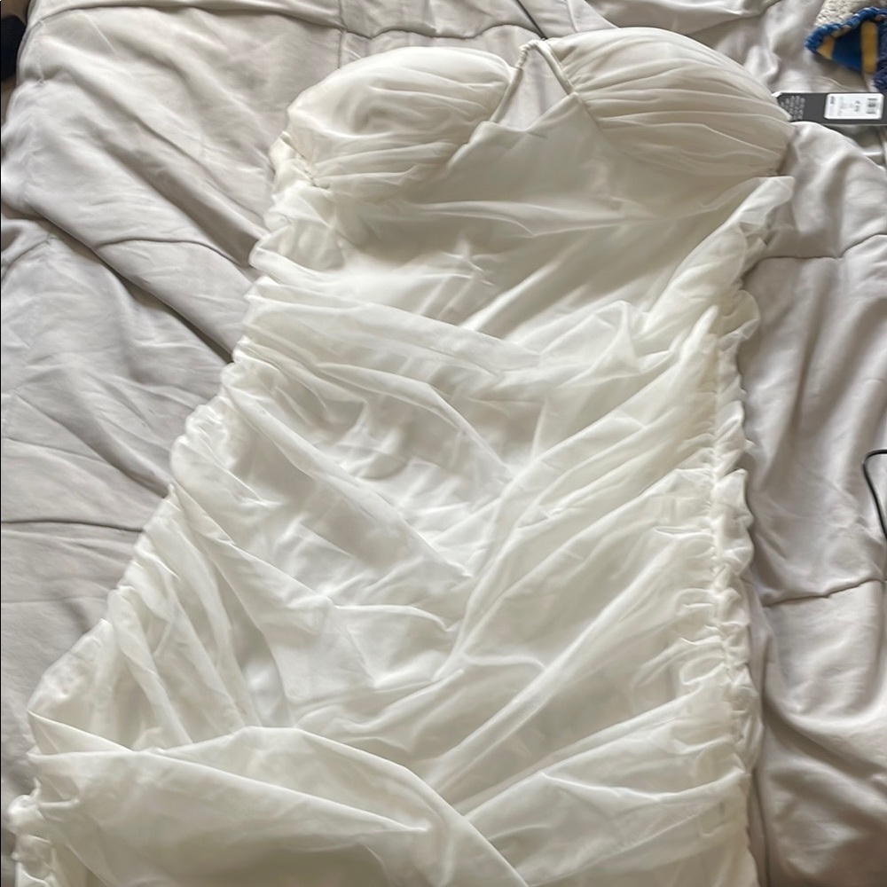 Fashion Nova White Backless Dress